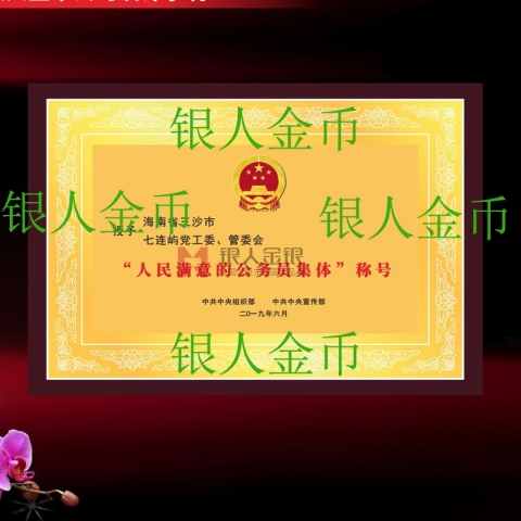 中組部人民滿意的公務(wù)員集體獎(jiǎng)牌證書(shū) 中組部人民滿意的公務(wù)員集體獎(jiǎng)牌證書(shū)