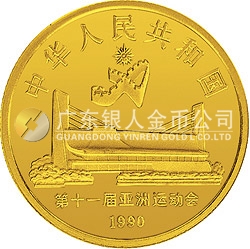 第11屆亞運(yùn)會(huì)金銀紀(jì)念幣(第2組)8克圓形金質(zhì)紀(jì)念幣